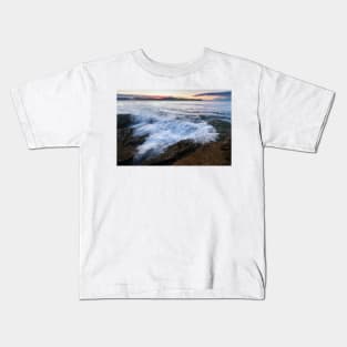 Splash on the rocks at Umina Beach Kids T-Shirt